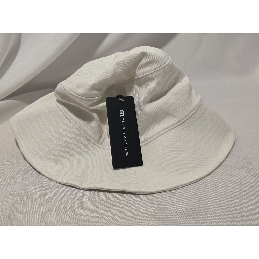Travis Mathew Seaview 1LG125 White Floppy Bucket Hat. NWT. Size 8